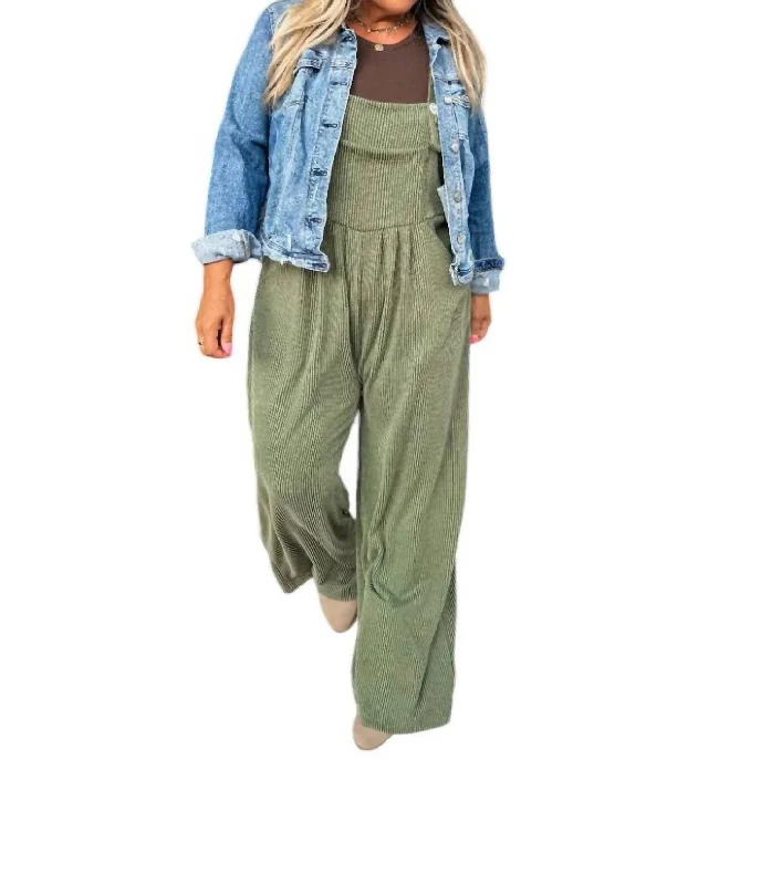 Karli Boho Overalls In Olive Sophisticated Women's 