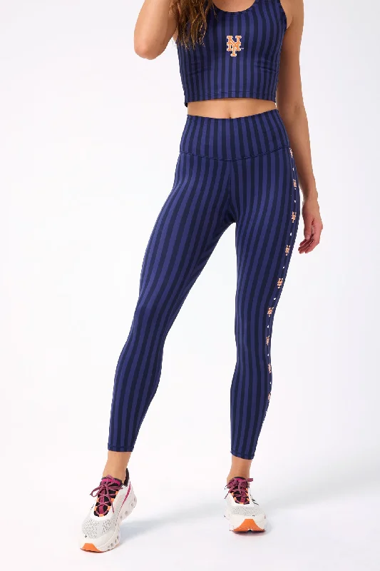 Mets TLC Leggings in Navy Chalk Stripe