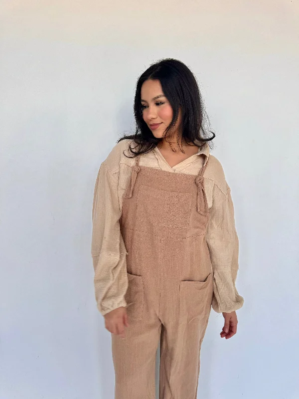 arriana linen mocha overall Stylish Women's Tropical 