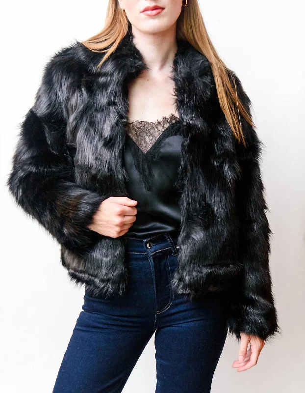 Fur Delish Coat In Black Sustainable Organic