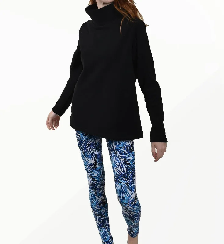 Bayside Tight Leggings In Navy Palm Confident Women's High - fashion