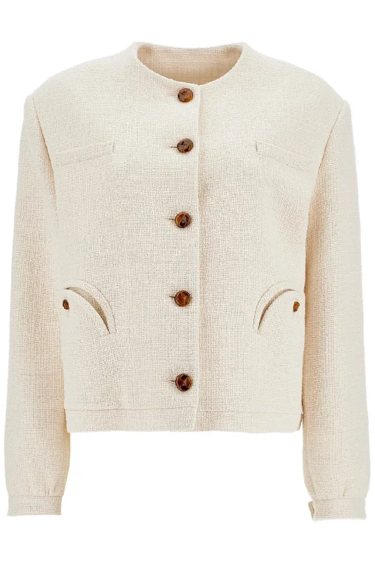 Blaze Milano Women's Cropped  Cotton Bolero With Buttons And Pockets