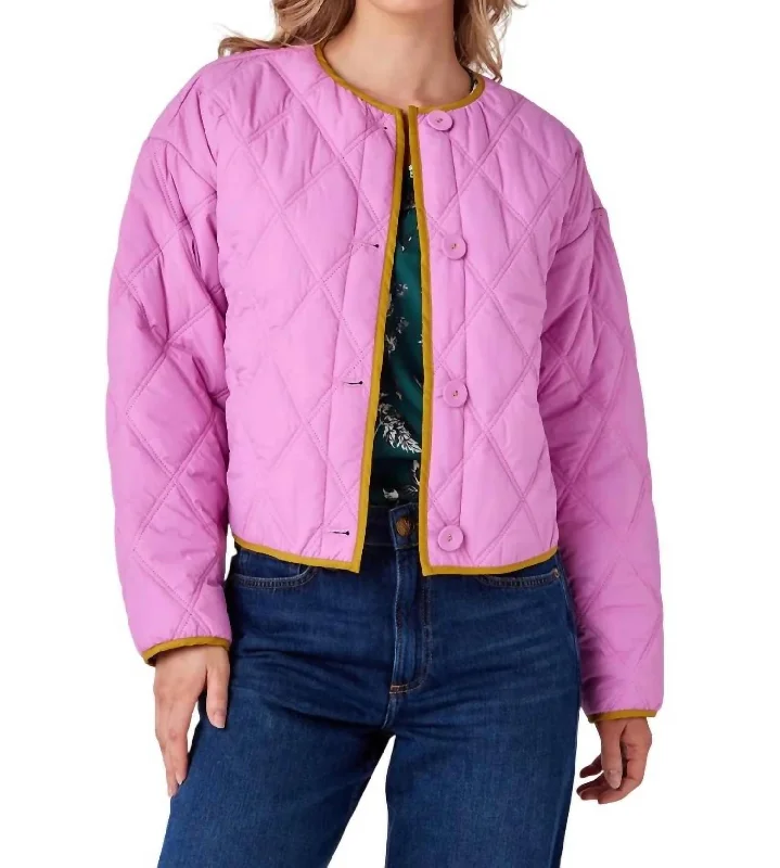 Felix Jacket In Black & White Leopard/pink Contemporary 