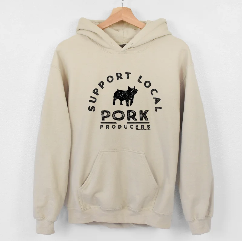 Support Local Pork Producers Hoodie (S-3XL) Unisex - Multiple Colors! Artistic Women's Hand - painted