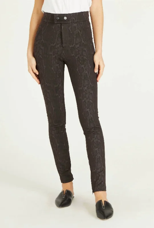 Nina Highrise Legging In Mocha Snake European