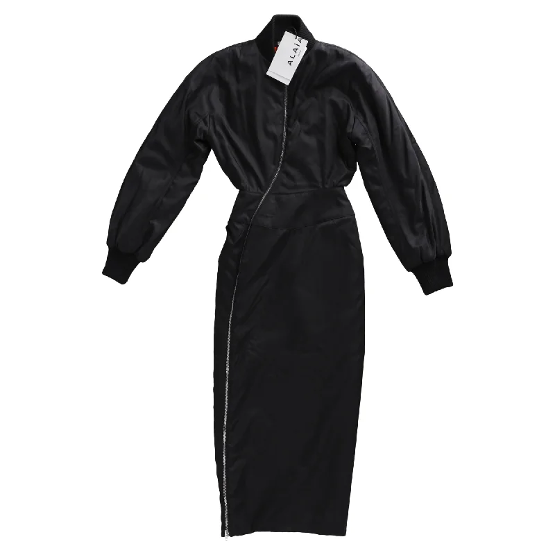 Alaia Bomber Dress in Black Polyamide