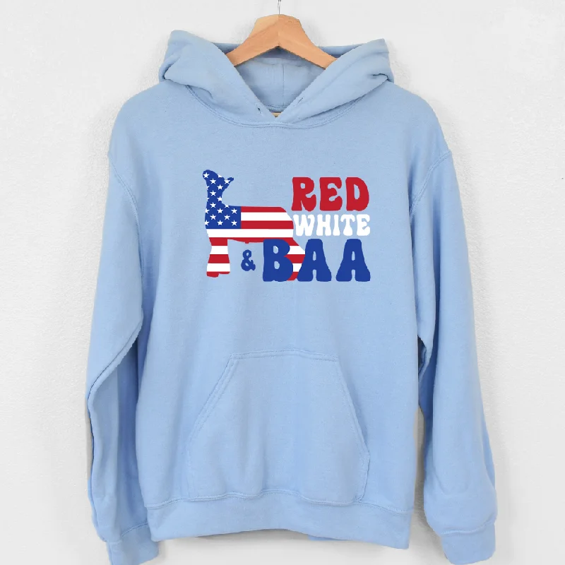 Red White and Baa Lamb Hoodie (S-3XL) Unisex - Multiple Colors! Refined Women's Hand - crafted