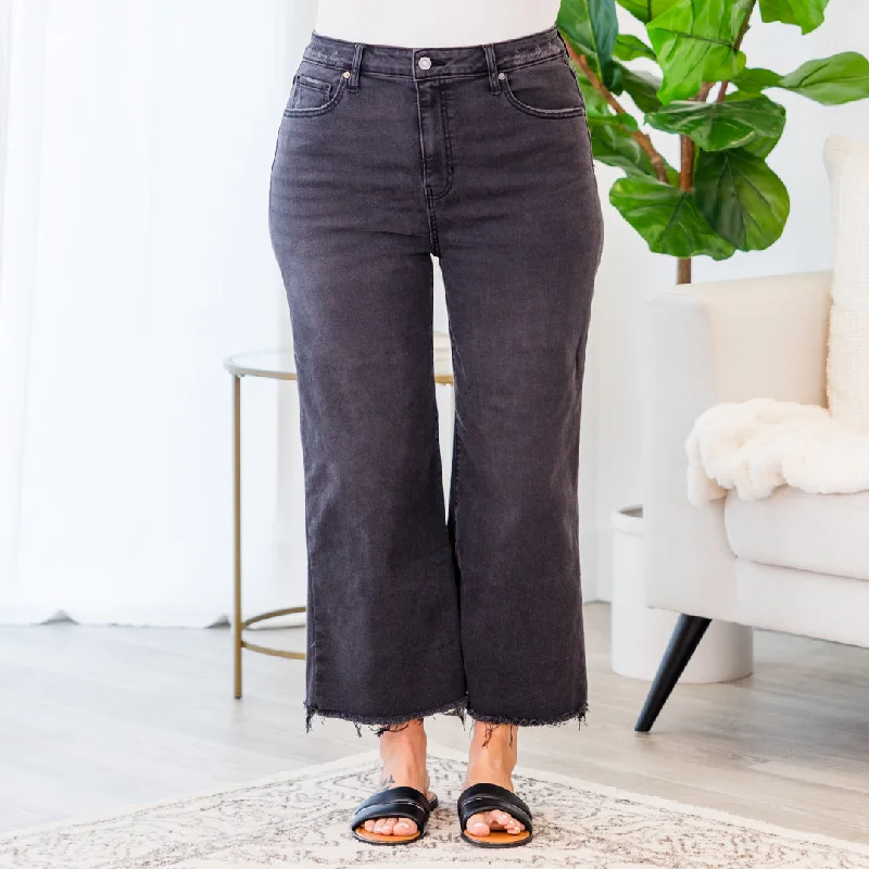 Boy Is Mine Jeans, Washed Black Traditional Women's Wool