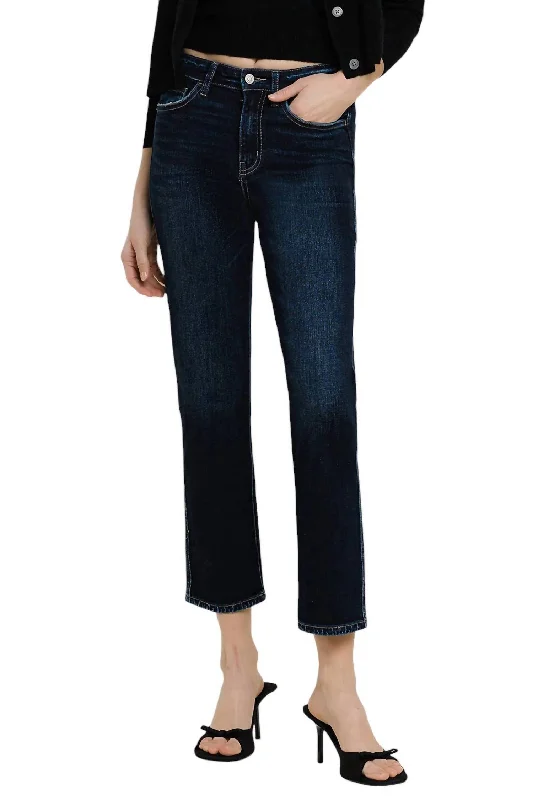 High Rise Crop Straight Jeans In Dark Wash Cool Women's Skate