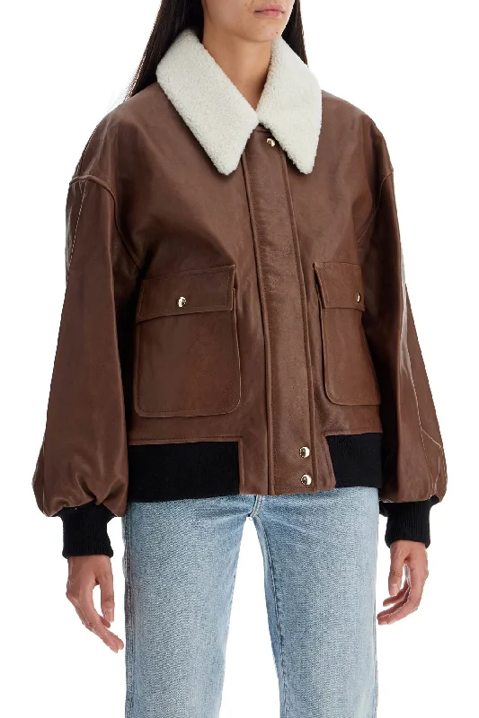 Khaite 'shellar' Leather Bomber Jacket With She Elegant Women's 