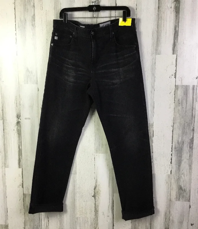 Jeans Straight By Adriano Goldschmied In Black Denim, Size: 16 Cool Women's Skate
