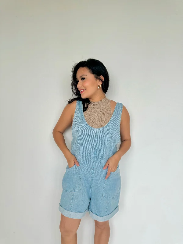 amina denim romper Bold Women's Statement