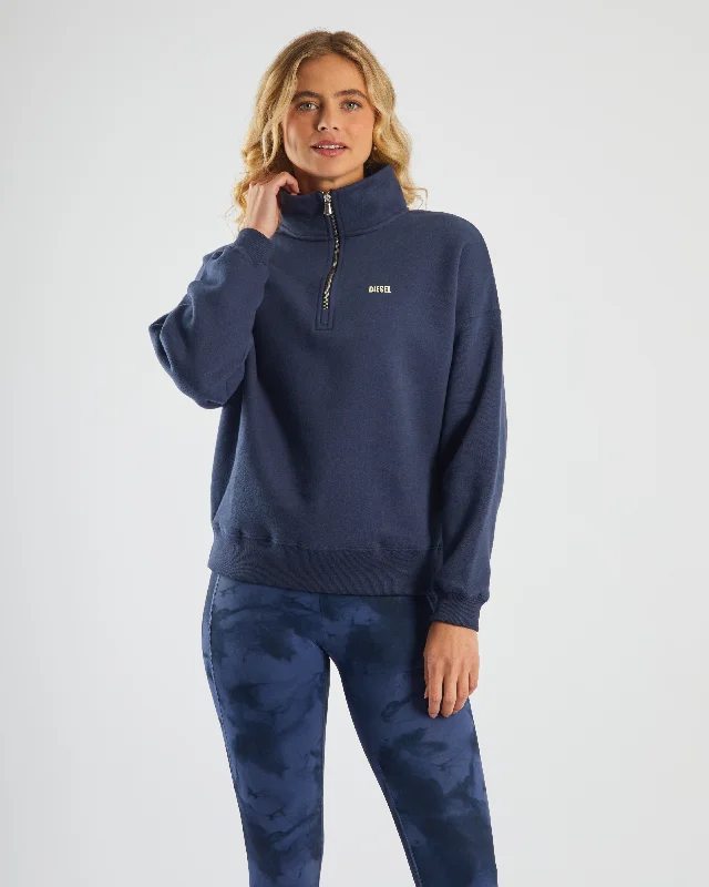 Karlene Half Zip Bluestone Luxurious Women's High -  end