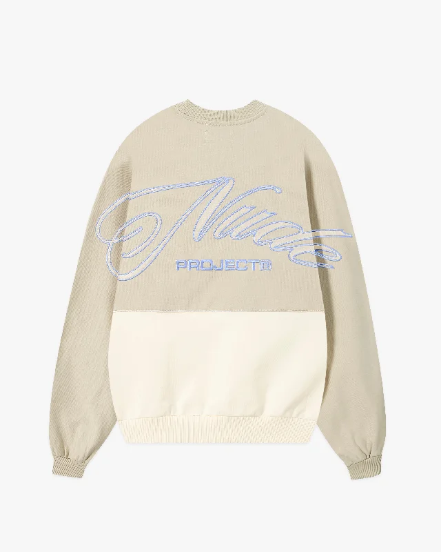 DA WAVE CREWNECK SAND Cozy Women's Sherpa - lined