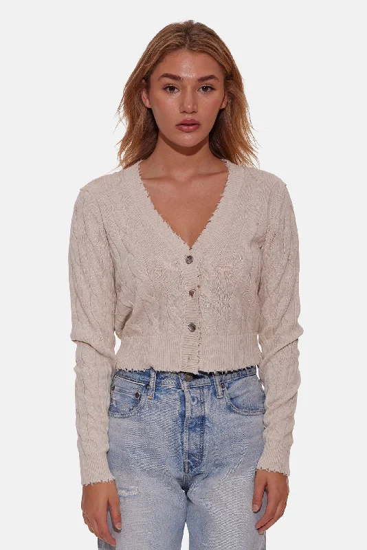 Satya Cable Cropped Cardigan Oatmeal