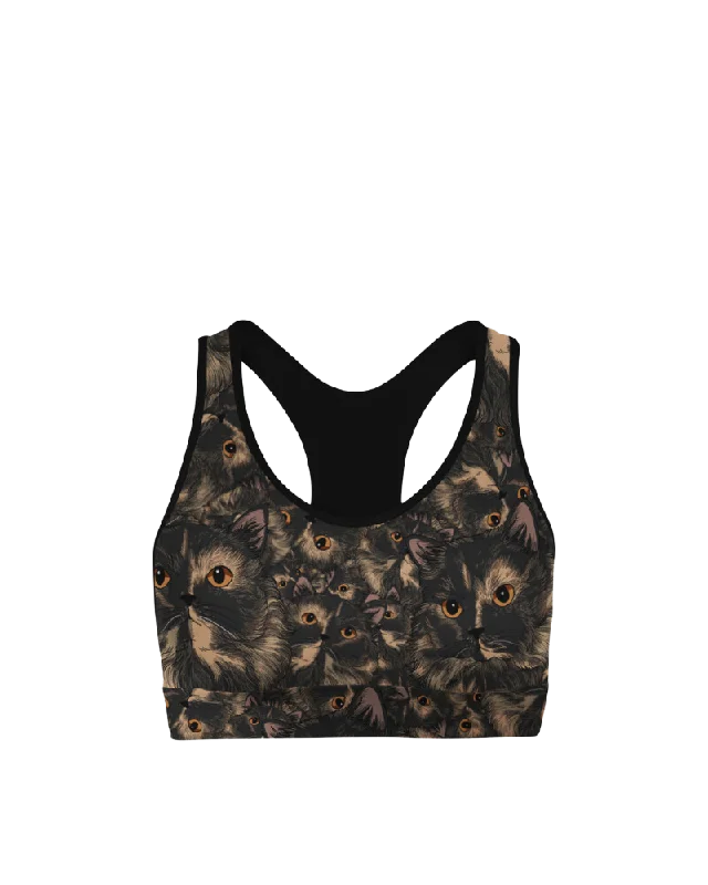 Cats (Pigeon) - Sports Bra Bold Women's Animal Print