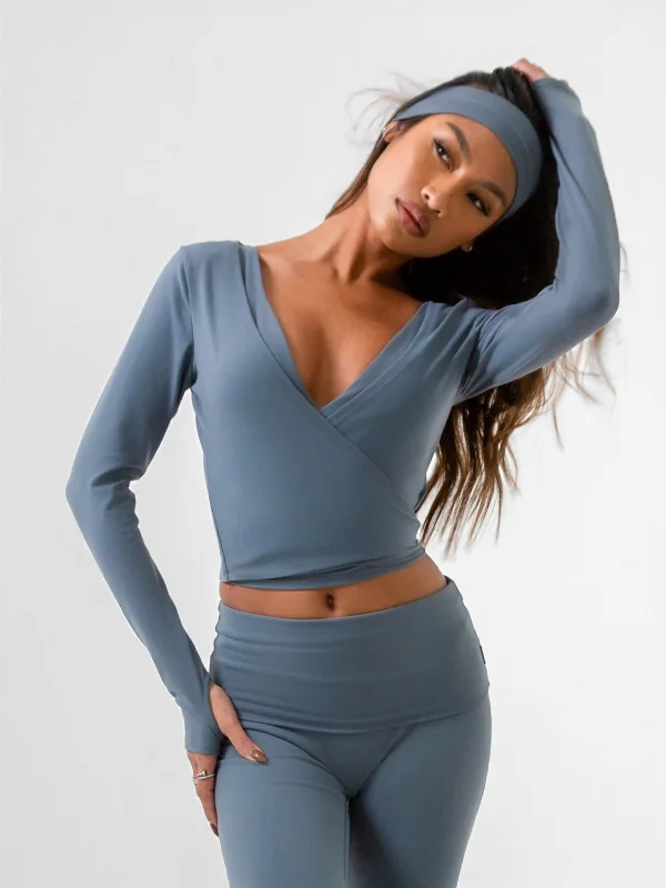 Reform Wrap Top - Storm Blue Sophisticated Women's 