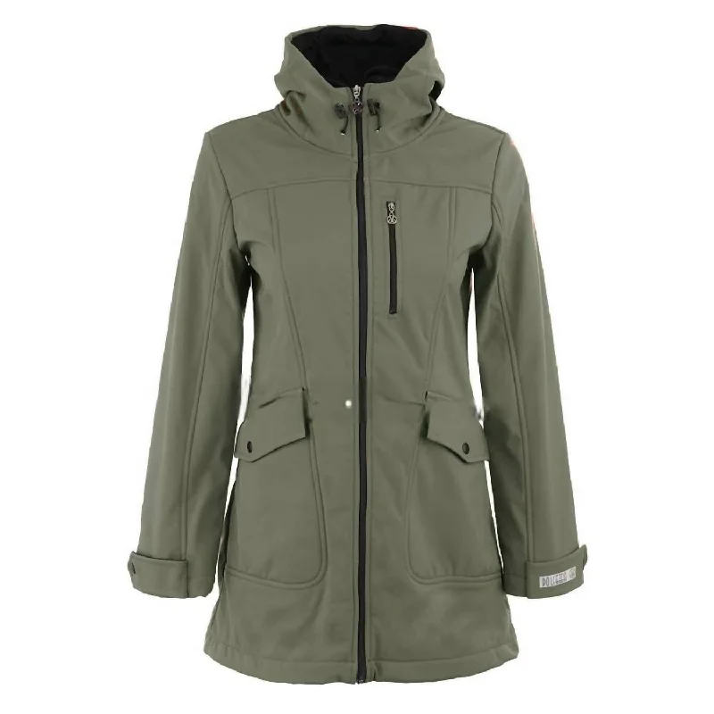 Coat With Ultra Thin Fleece Lining In Khaki Cool Women's Skate