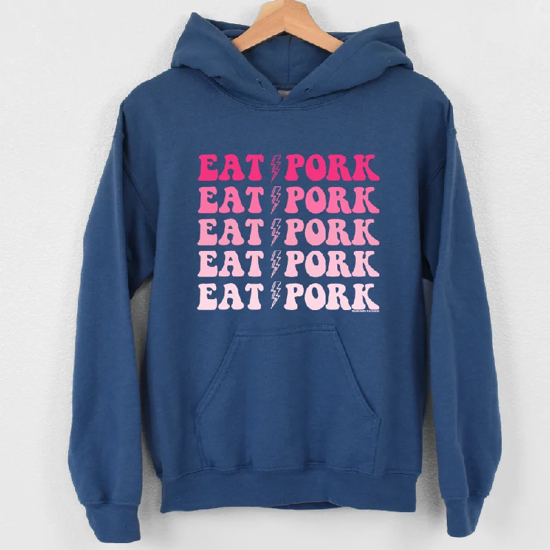 Eat Pork Lightning Bolt PINK Hoodie (S-3XL) Unisex - Multiple Colors! Practical Women's Quick - dry