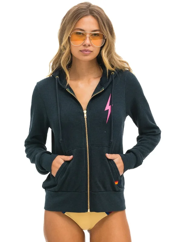 Bolt 2 Zip Hoodie, Charcoal/Neon Pink Business