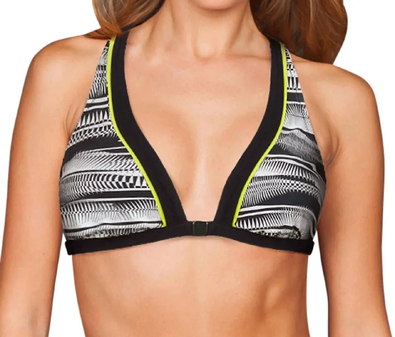 Front Closure Sports Bra In Psp Powerline