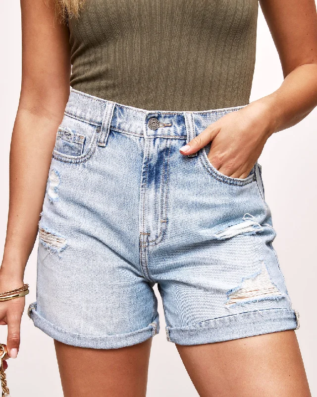 Pax High Rise Cuffed Jean Shorts Scandinavian