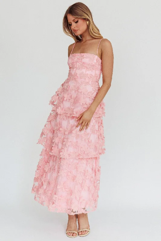 Dori Floral Embellished Maxi Dress Blush Dynamic Women's Moto