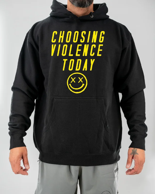 Salty Savage Unisex “CHOOSING VIOLENCE TODAY” Hoodie |Yellow