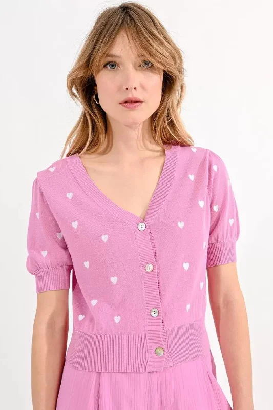 Molly Bracken Pink Knitted Cardigan