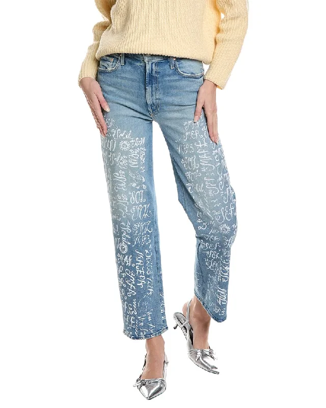 MOTHER The Rambler Zip Hover High-Rise The Sun And The Sea Wide Straight Leg performance