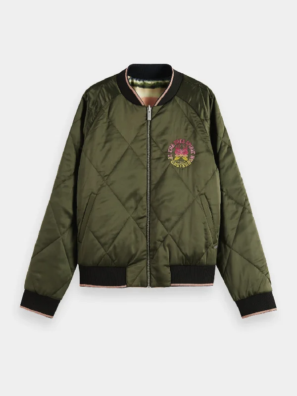 Embroidered bomber jacket Youthful Women's Anime - inspired