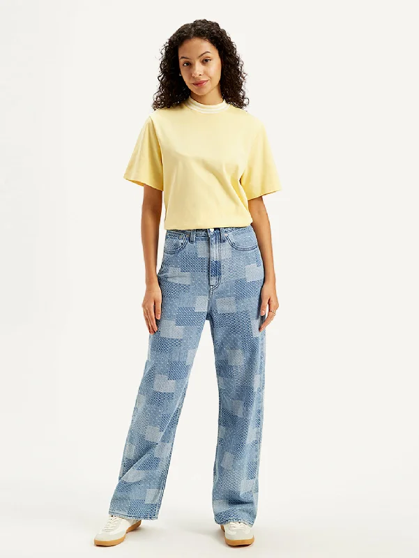 Women's High Rise Loose Fit Indigo Jeans garde