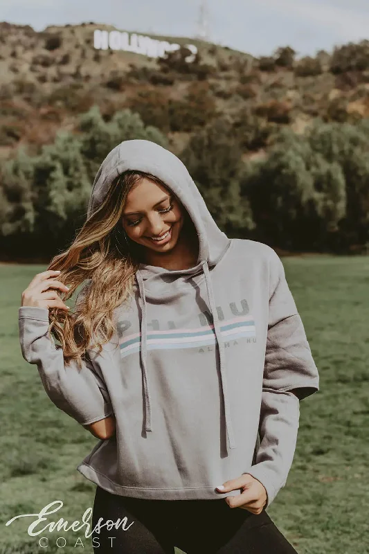 Phi Mu PR Cropped Hoodie Monochromatic Office Style