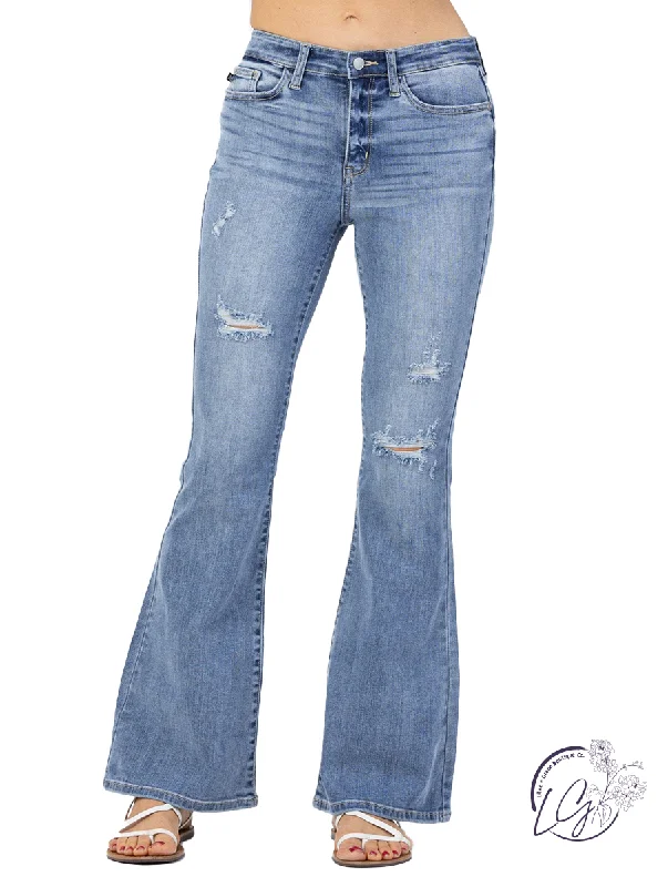 Spencer High-Rise Distressed Flare by Judy Blue Vintage Women's 1970S 