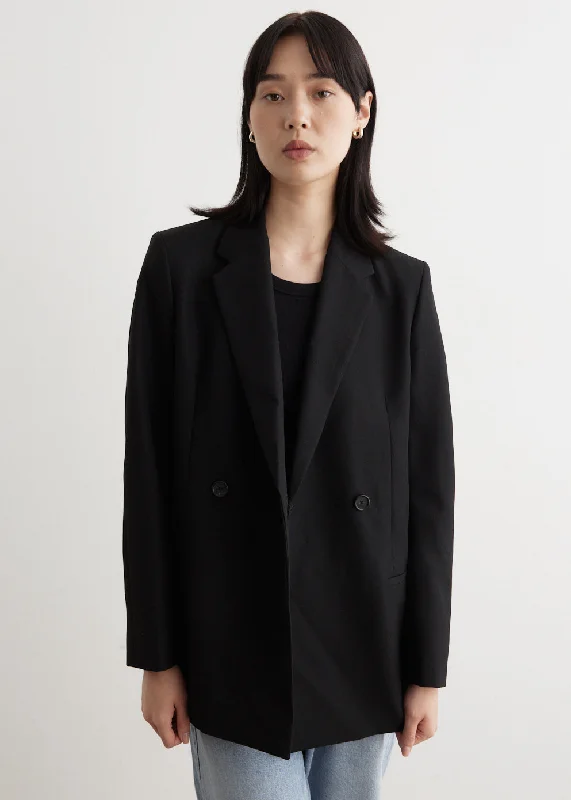 Double-Breasted Blazer Relaxed Women's Beachy