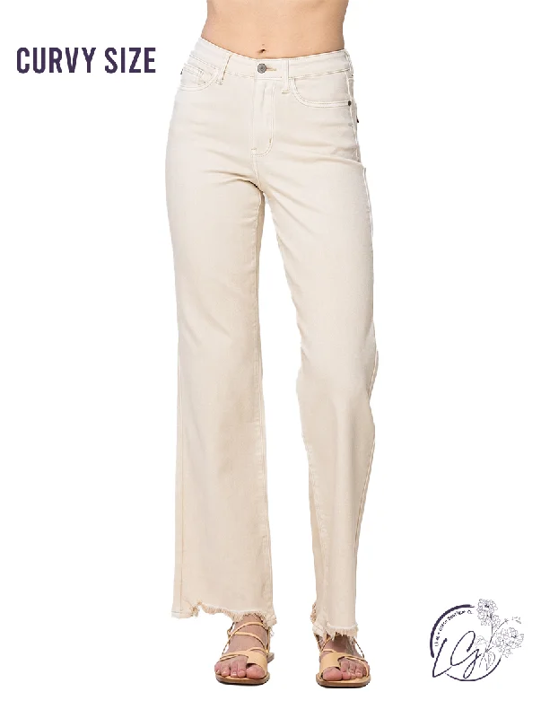 Curvy Pearl Dyed 90's Distressed Straight Leg Jean By Judy Blue Hip Women's Retro