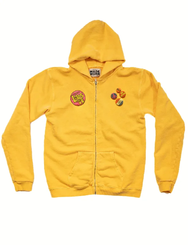 'Everybody Likes' Hooded Zip Fleece, Golden Tough Women's Military - inspired