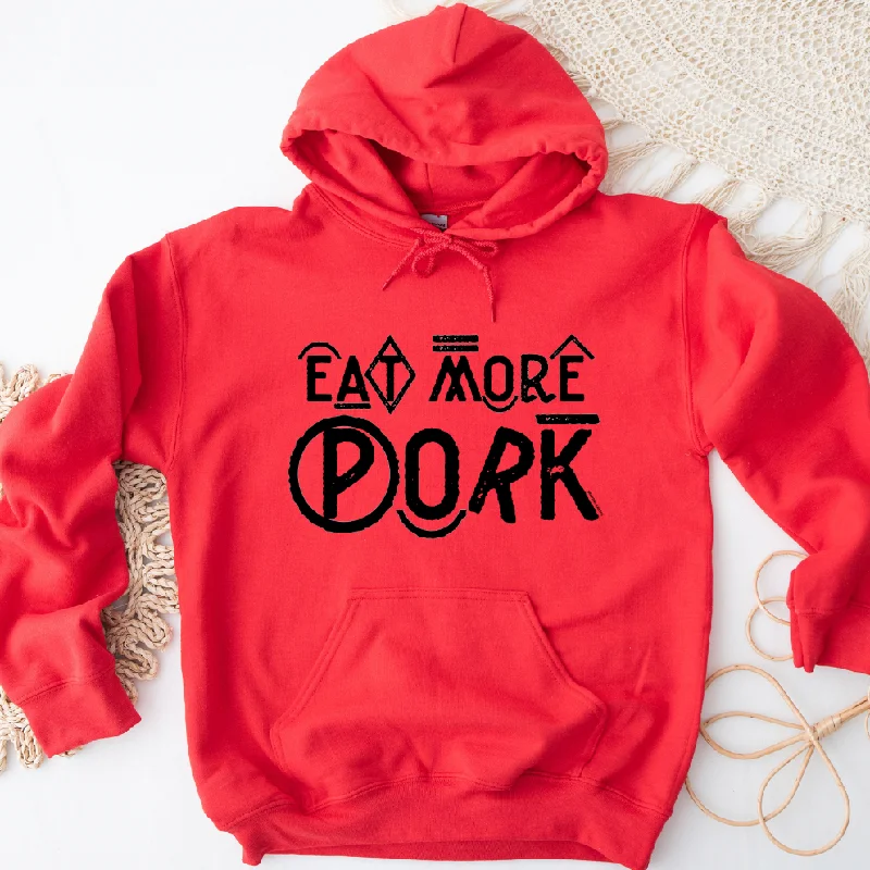 Branded Eat More Pork Hoodie (S-3XL) Unisex - Multiple Colors! Artistic Women's Avant - 