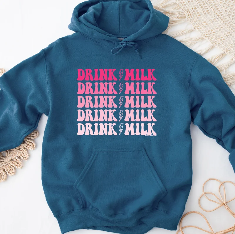 Drink Milk Bolt Hoodie (S-3XL) Unisex - Multiple Colors! Gym