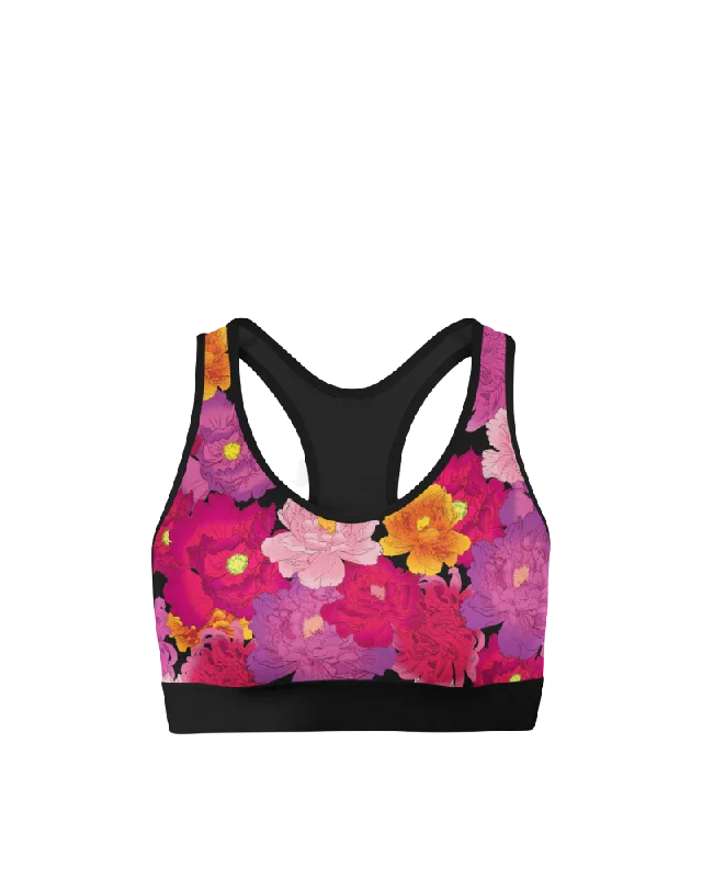 Flowers Sports Bra Youthful Women's Pop