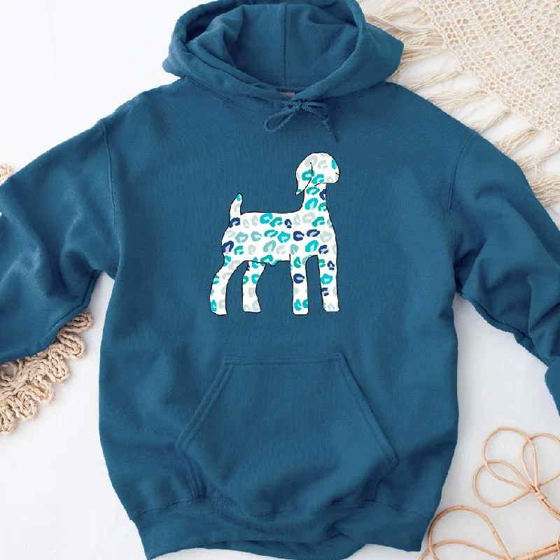 Turquoise Cheetah Goat Hoodie (S-3XL) Unisex - Multiple Colors! Bold Women's Statement