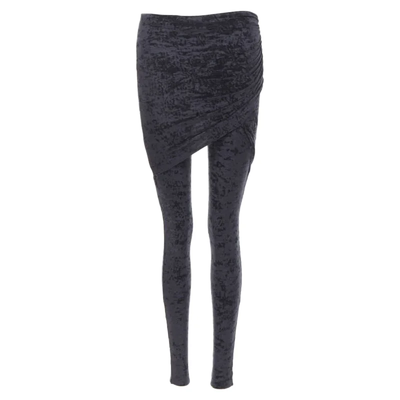 Balenciaga Demna Crushed Velvet Draped Front Legging Modern Women's 