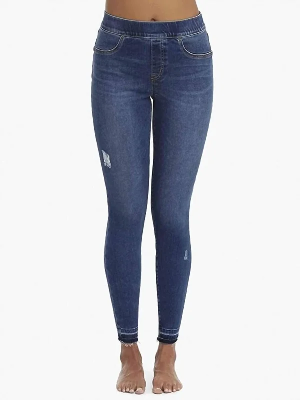 Distressed Denim In Medium Wash Streetwear Style for 