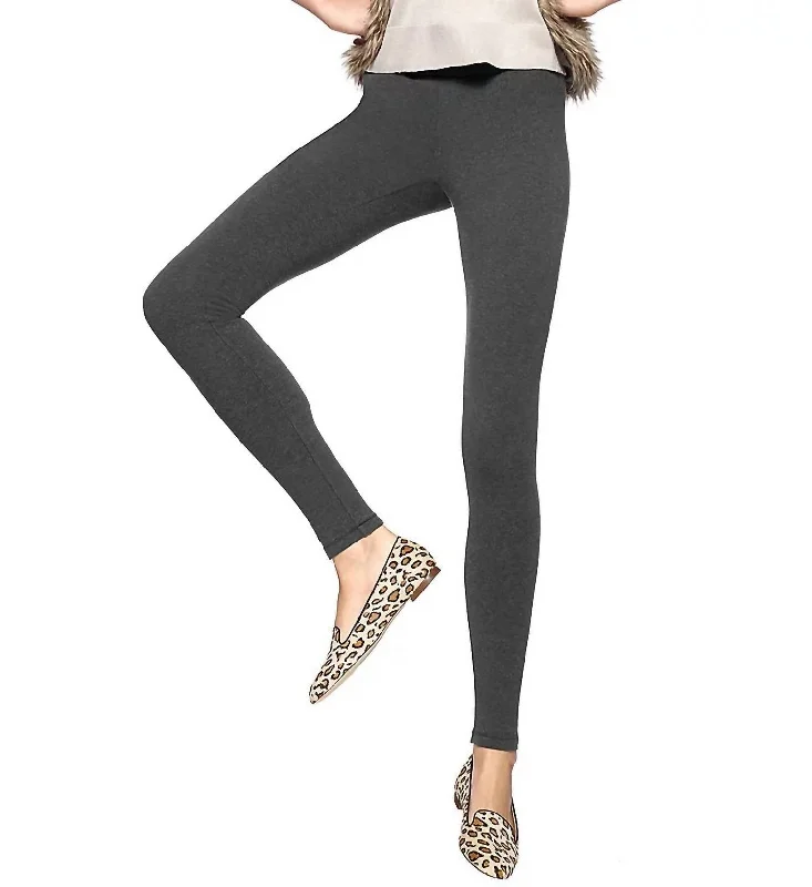 Ultra Leggings With Wide Waistband In Graphite Heather Dapper Women's Bow - adorned