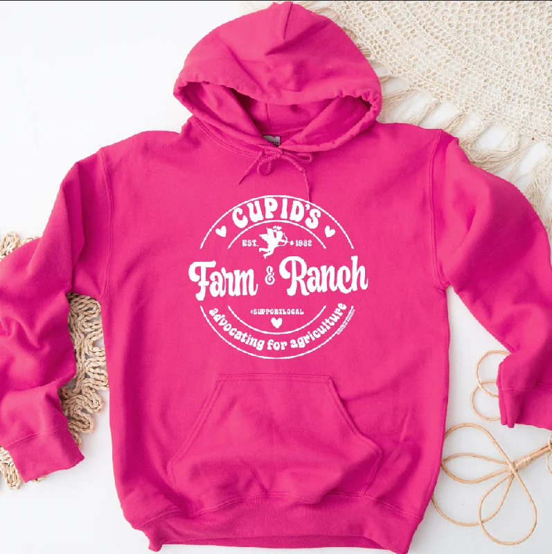Cupid Farm & Ranch WHITE INK Hoodie (S-3XL) Unisex - Multiple Colors! Refined Women's Classic 