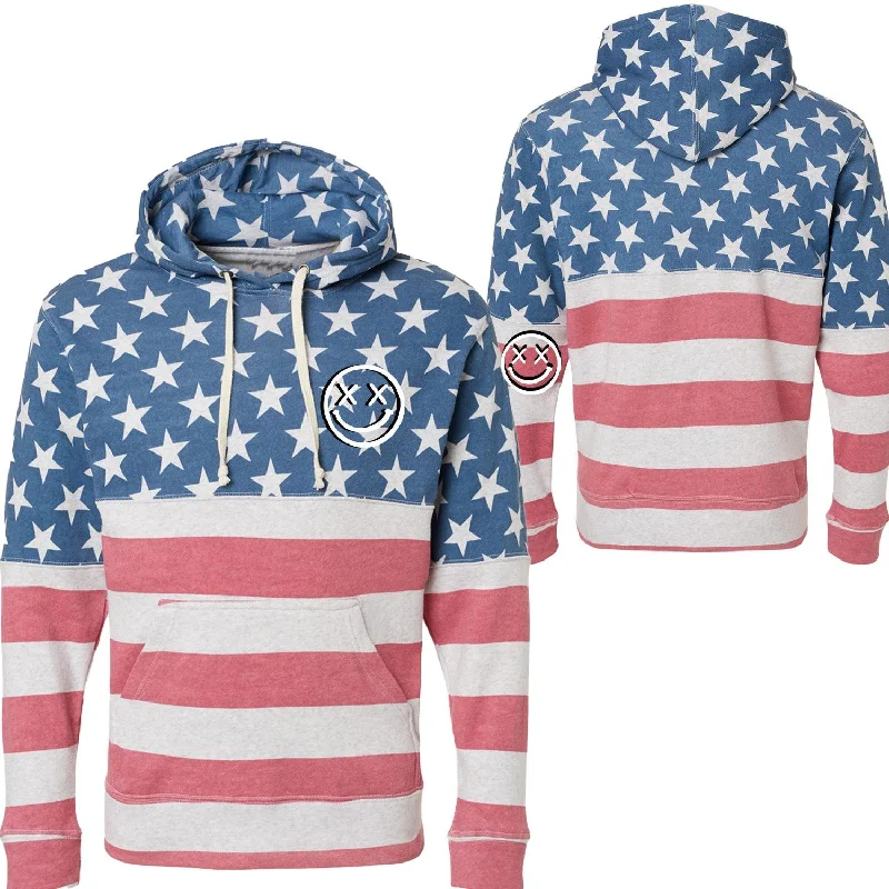 Salty Savage Unisex "OG Smile" Stars and Stripes Lounge Hoodie | Basic | Seeing Double | American Flag