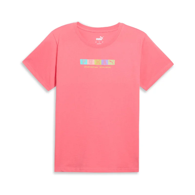 PUMA Women's GRAPHICS Block Letters Tee Practical Women's Multi - 