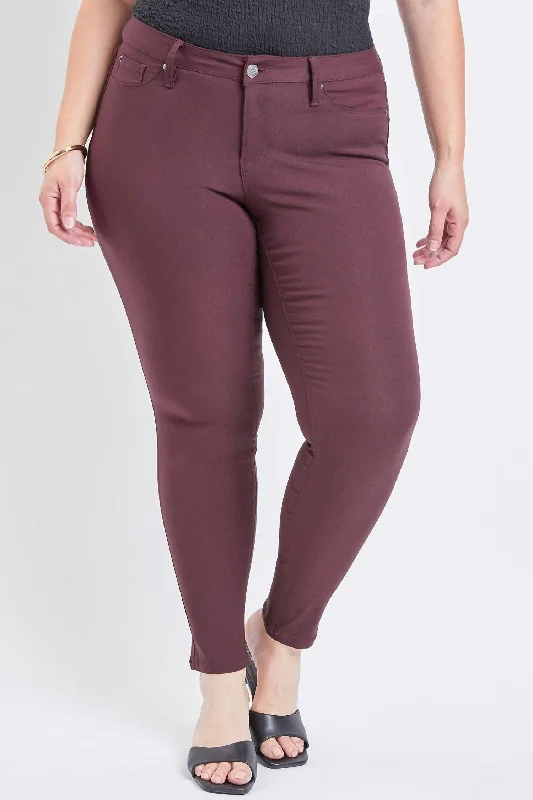 Missy Plus Size Hyperstretch Skinny Jeans In Dark Berry Edgy Women's Punk