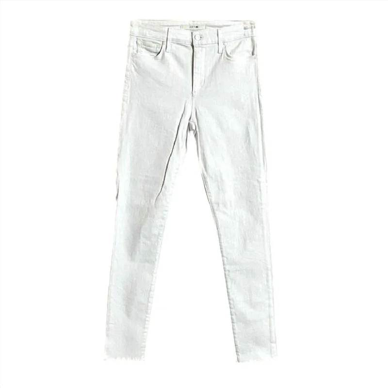 Women's Raw Hem High Rise Skinny-Ankle Jeans In White Sophisticated Women's 