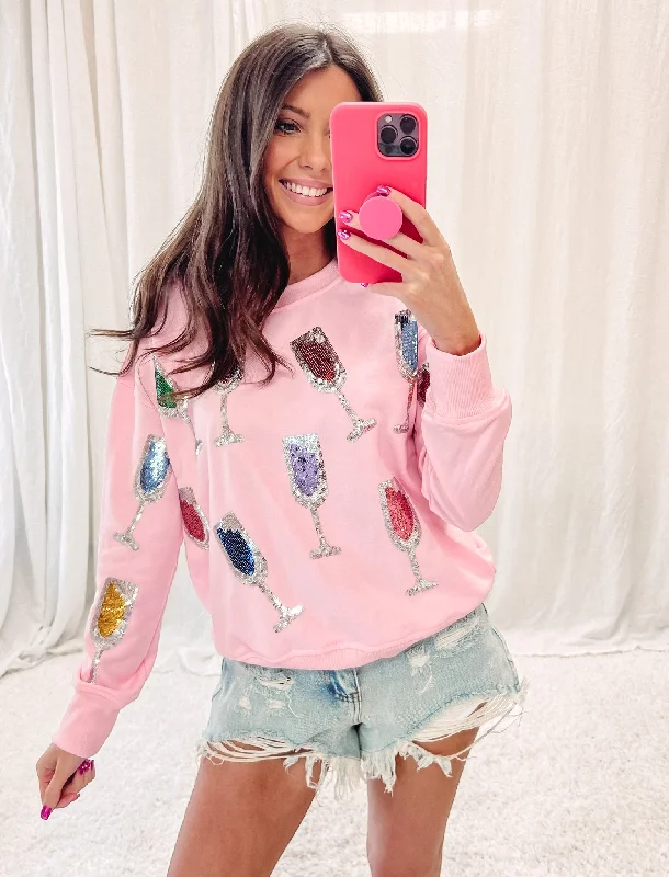 Pink Wine Pullover Dynamic Women's High - energy